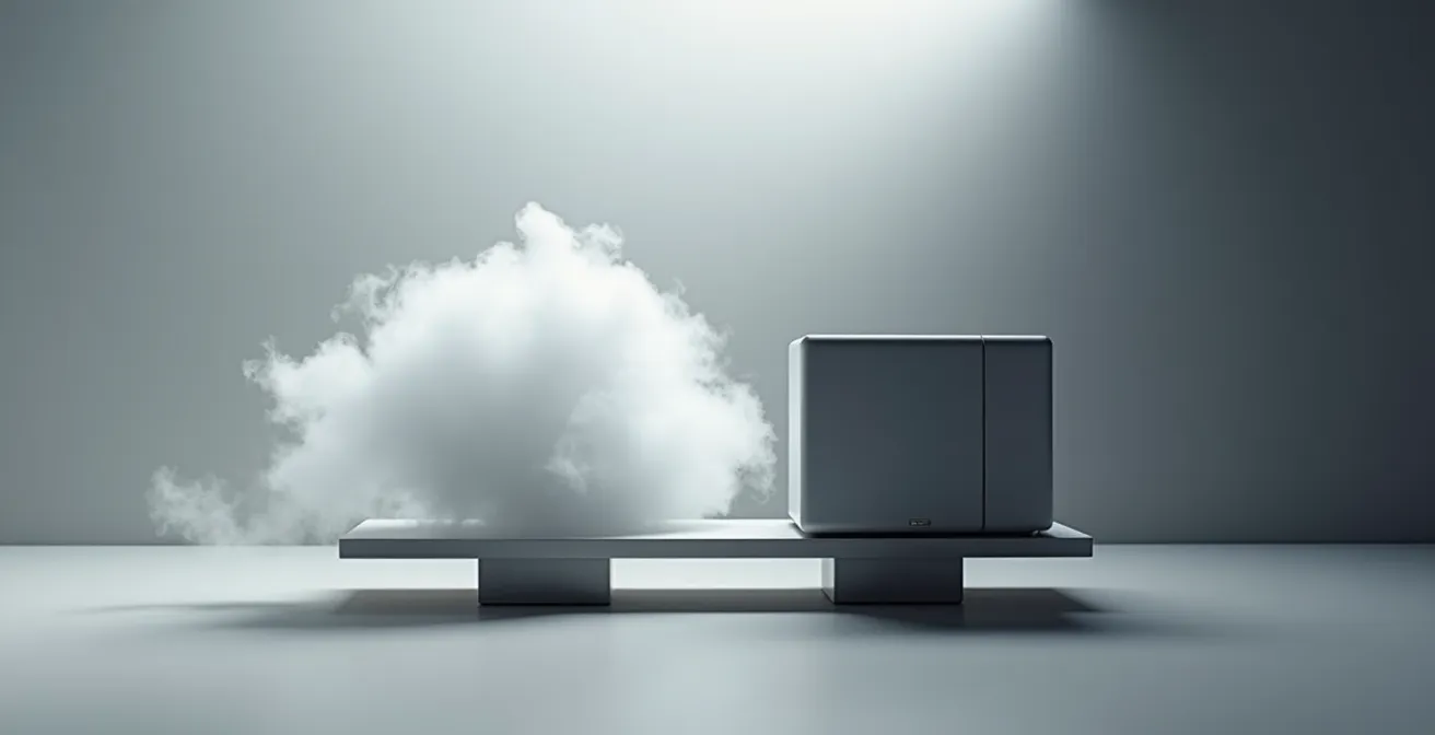 Visual comparison between cloud storage and home NAS for data privacy