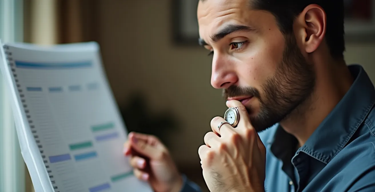 Professional carefully timing their job application follow-up communications