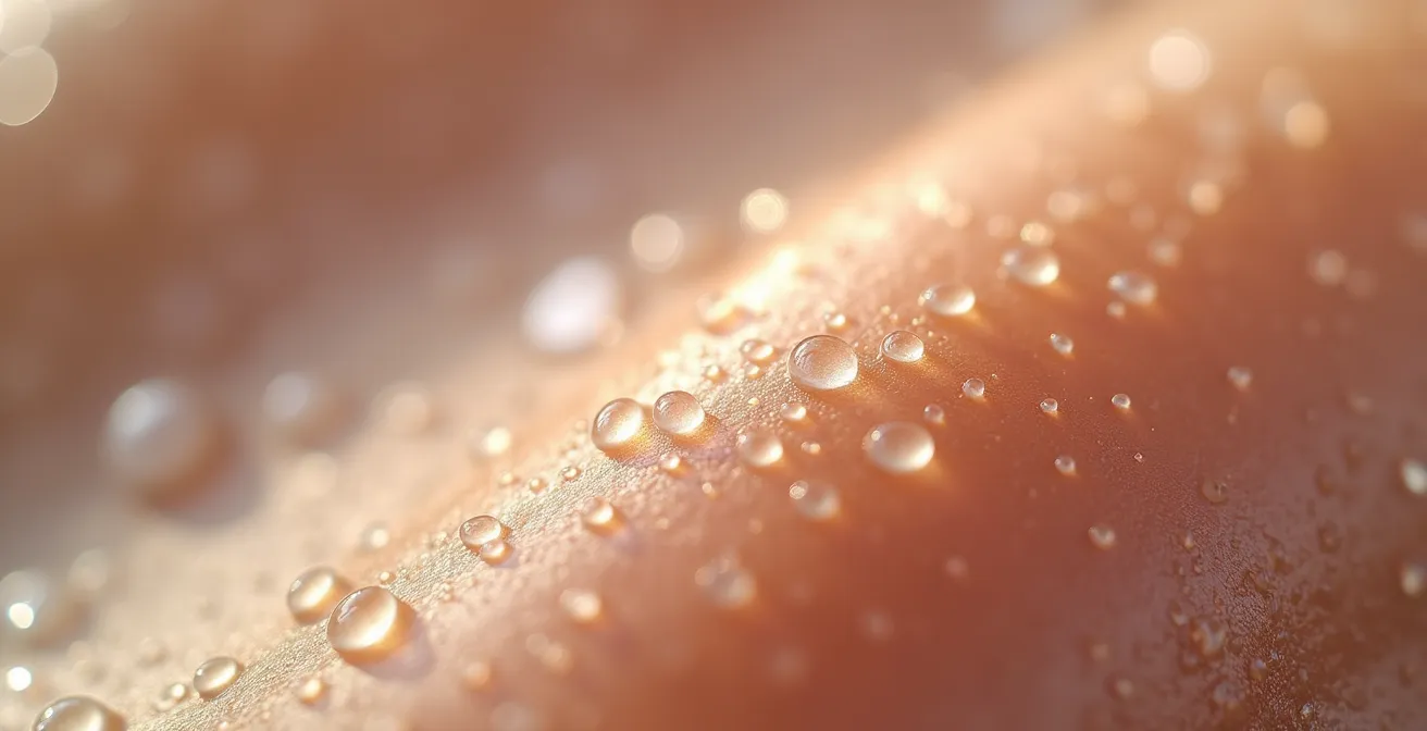 Macro photography showing healthy skin texture before retinol application