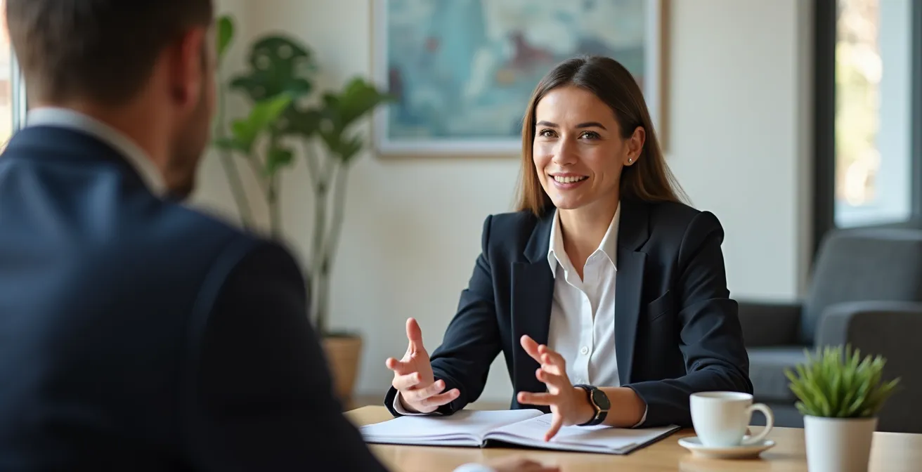 Professional negotiation scene depicting salary discussion with inflation context