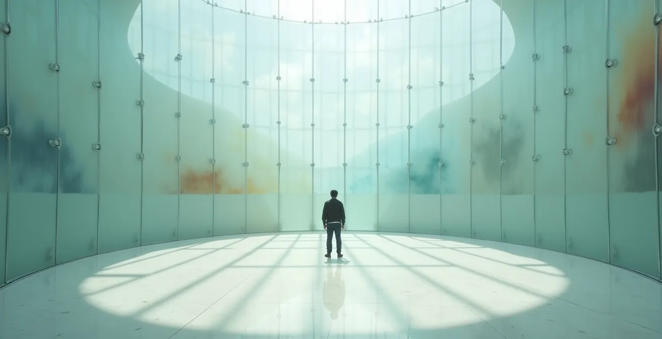 Abstract representation of isolated digital ecosystems as walled gardens